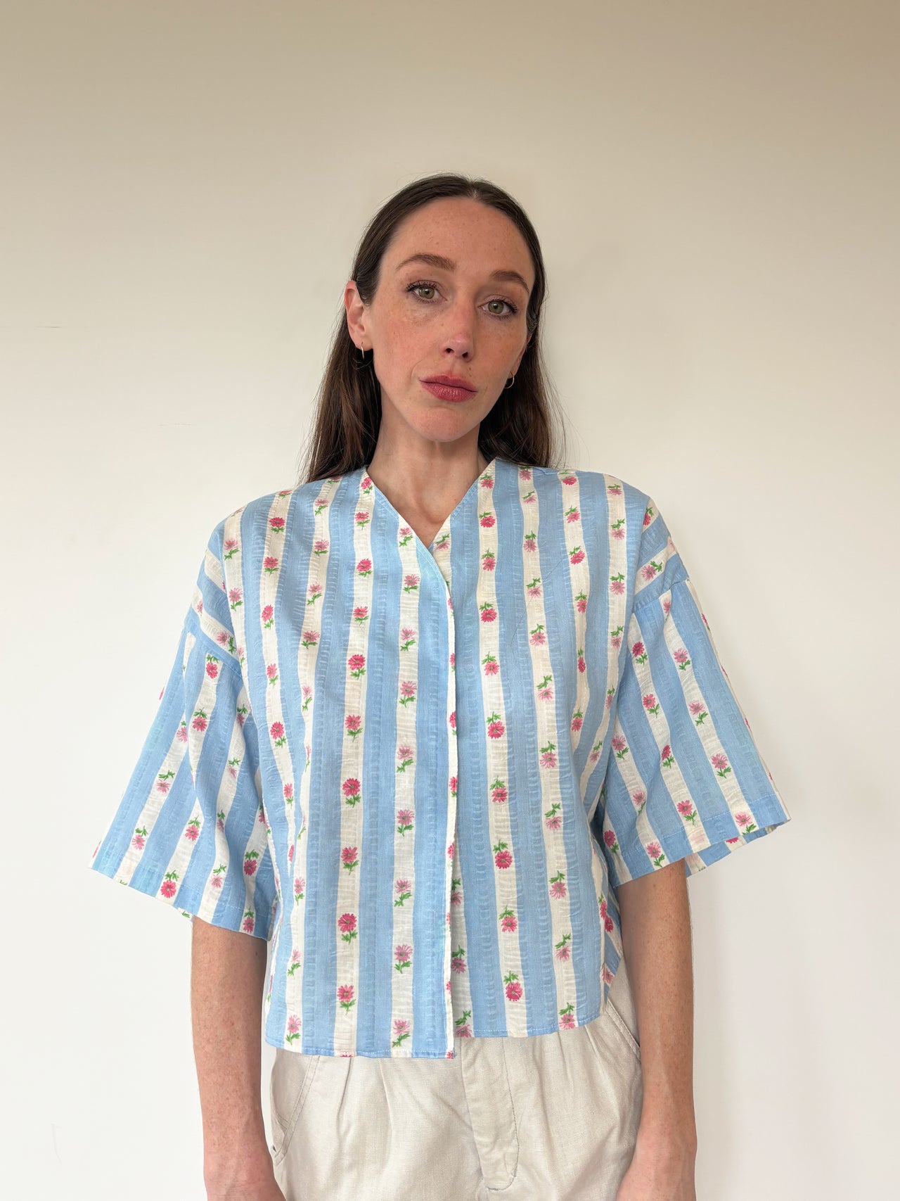 1970s Garden Stripe Blouse