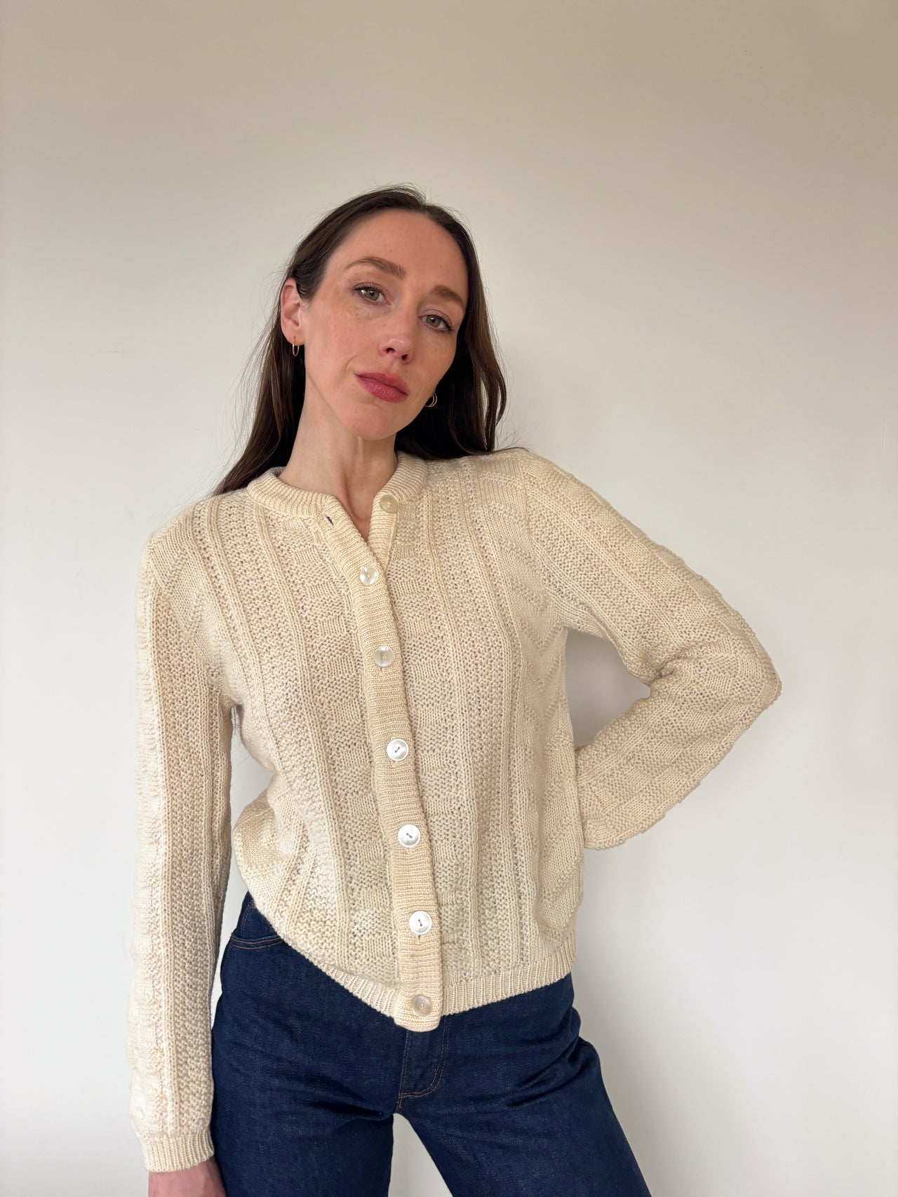 1960s Ivory Wool Cardigan