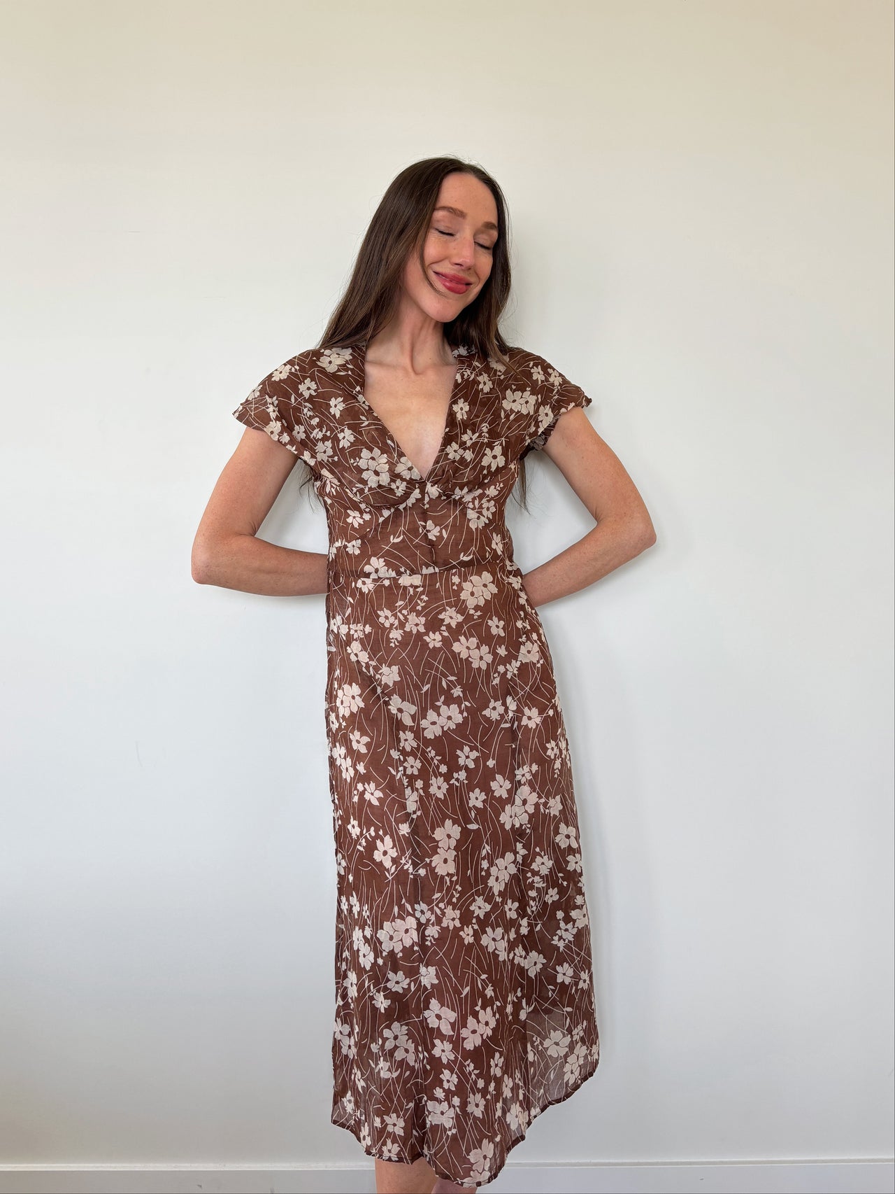 Vintage Floral Shawl Dress
