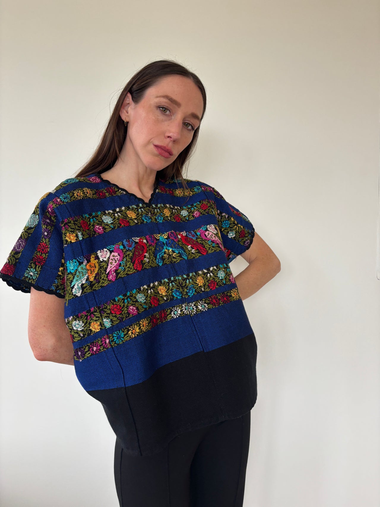 Vintage Embroidered Huipil Top